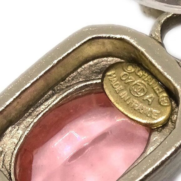 Chanel CC Dangle Piercing Earrings Gold Stone 07A 124937 - Picture 7 of 8